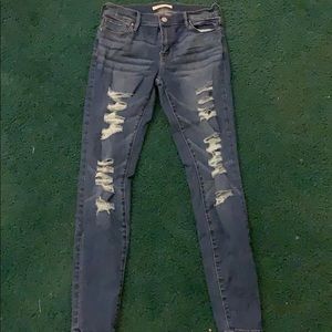 blue ripped jeans